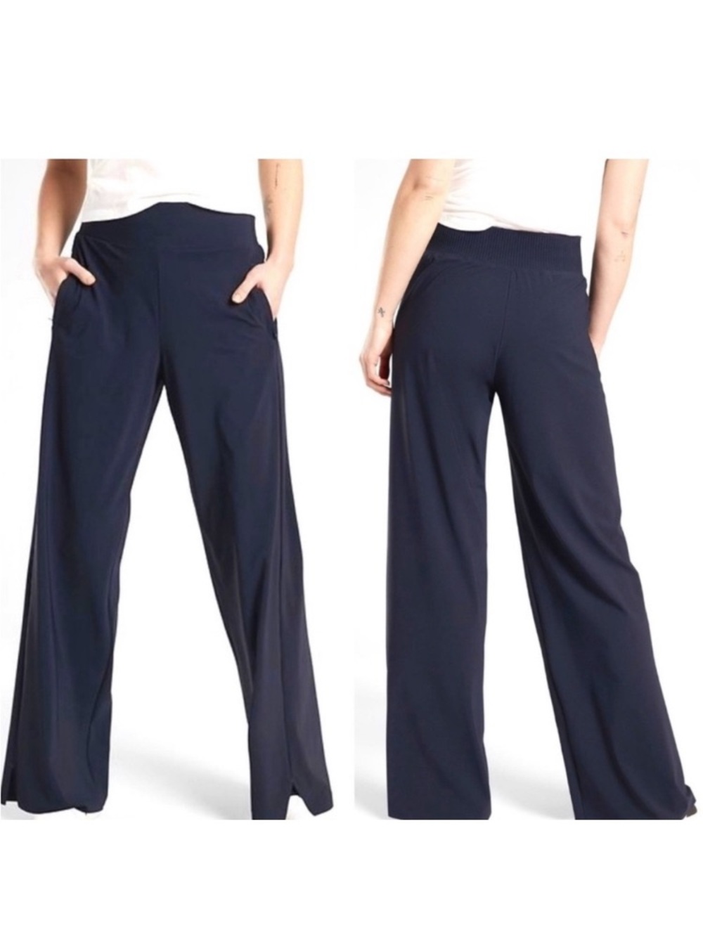 New w Tag: Athleta Cosmic Pants. Wide Leg. Navy. Size Medium